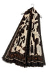 Western Cow Print With Border Frayed Scarf