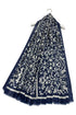 Damask Motif Print Frayed Scarf