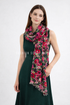 Rose Floral Oil Painted Frayed Scarf