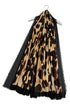 Luxe Leopard Print Scarf with Border Frayed Edge