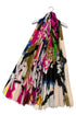 Bold Graffiti Print Frayed Scarf