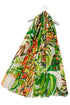 Vibrant Palm Leaf Print Frayed Scarf