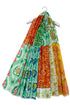 Vibrant Artisan Patchwork Print Frayed Scarf