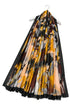 Colourful Brushed Abstract Print with Border Frayed Scarf