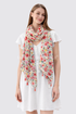 Poppy & Mixed Floral Print Tassel Scarf