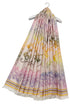Ombre Floral Print Cotton Frayed Scarf