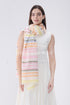 Striped Cotton Frayed Scarf