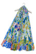 Retro Lotus Floral Print Frayed Scarf