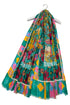Vibrant Floral Border Print Frayed Scarf