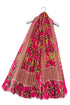 Indian Inspired Leaf Print Frayed Scarf