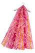 Bright Striped Paisley Print Frayed Scarf