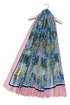 Symmetrical Deer Meadow Print Frayed Scarf