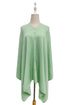 Versatile Plain Wool Poncho with Button Detailing