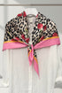 Cherry & Leopard Print Silk Triangle Scarf