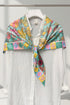 Vibrant Floral Border Silk Triangle Scarf
