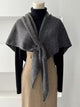 Large Plain Wool Triangle Pull Through Scarf