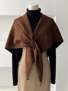 Large Plain Wool Triangle Pull Through Scarf