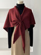 Large Plain Wool Triangle Pull Through Scarf