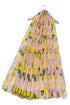 Lemon Print & Gold Foil Frayed Scarf