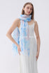 Marbled Ink Print Foiled Frayed Scarf
