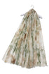 Marbled Ink Print Foiled Frayed Scarf