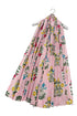 Floral Motif and Stripe Cotton Scarf