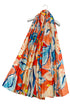 Large Painted Floral Print Silk Scarf