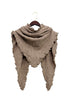Vintage Crochet Ruffle Wool Blend Triangle Scarf Wrap