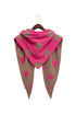 Reversible Heart & Polka Dot Mixed Print Knit Triangle Scarf