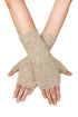 Ribbed Cuff Knitted Fingerless Gloves