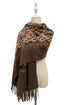 Luxury Baroque Embroidered Wool Blend Tassel Shawl