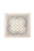 Paisley Border Wool Blend Frayed Square Scarf