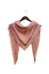 Embroidered Floral Wool Blend Triangle Frayed Scarf