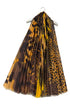 Abstract Cheetah & Leopard Print Frayed Scarf