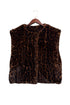 Leopard Print Cap Shoulder Faux Fur Gilet Waistcoat