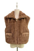 Cosy Plain Faux Fur Gilet With Collar