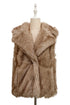 Plain Oversized Lapel Faux Fur Gilet Jacket
