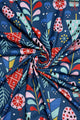 Scandi Style Christmas Tree Print Wool Frayed Scarf