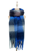 Urban Blue Check Chunky Tassel Scarf