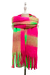 Neon Check Chunky Tassel Scarf