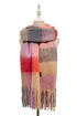 Blush Blend Check Chunky Tassel Scarf