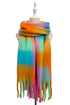 Pastel Pop Check Chunky Tassel Scarf