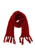 Cable Knit Skinny Scarf with Tassels