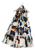 Botanical Floral Print Foiled Frayed Scarf