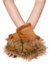 Faux Fur Trimmed Suede Fingerless Gloves