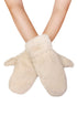 Plush Faux Fur Winter Mittens with Patch Detail