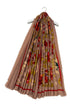 Traditional Botanical Print Frayed Scarf