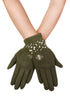 Embroidered Bee & Embellished Touchscreen Gloves