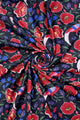 Colourful Bird & Floral Print Wool Frayed Scarf