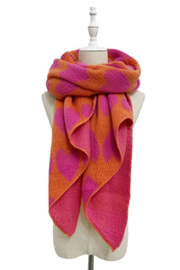 Love Heart Diagonal Edge Knitted Wool Scarf